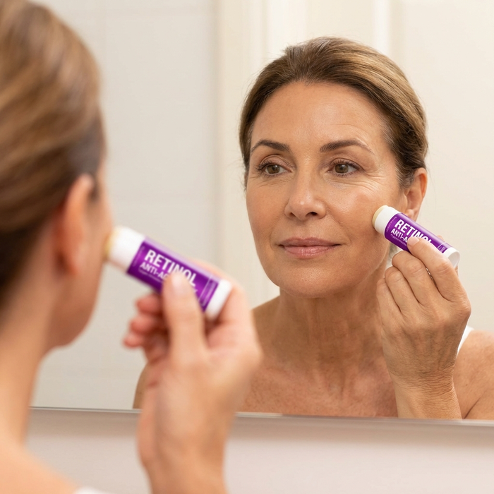 Dermactin Retinol Anti-Aging Skincare Bundle 2-PC SET– Collagen Facial Cream 3 oz & Retinol Facial Treatment Stick
