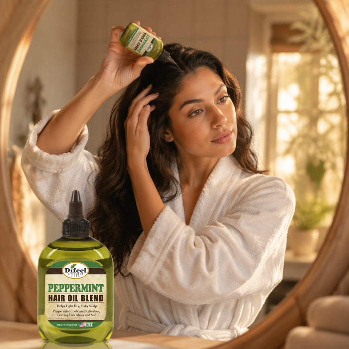 Difeel Peppermint Hair Oil Blend 7.1 oz. (PACK OF 4)
