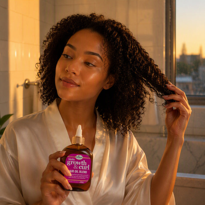 Difeel Biotin Growth and Curl Hair Oil Blend 7.1 oz. - Deluxe 2-PC Gift Set