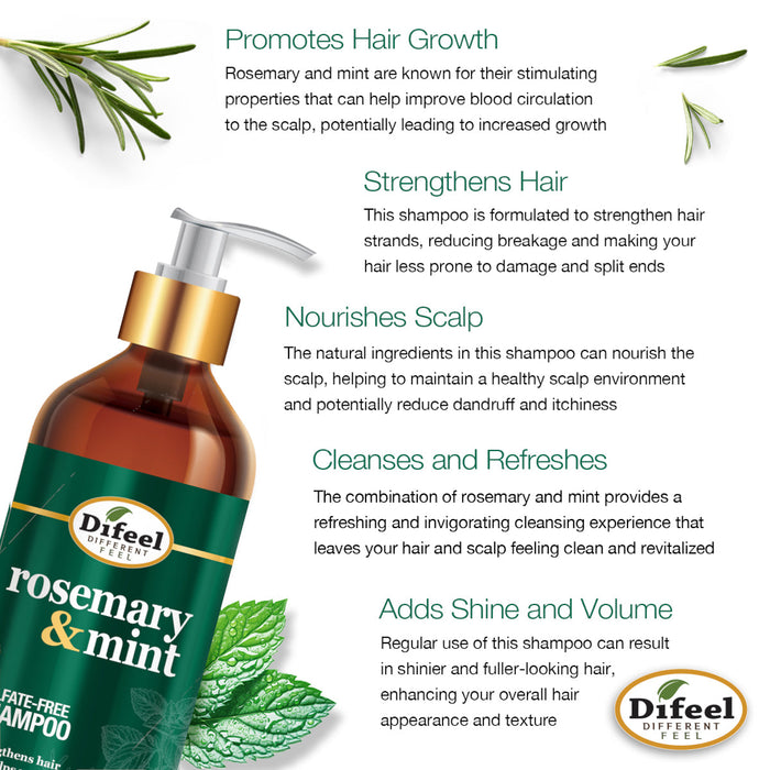 Difeel Elevated Rosemary and Mint Shampoo 33.8 oz.
