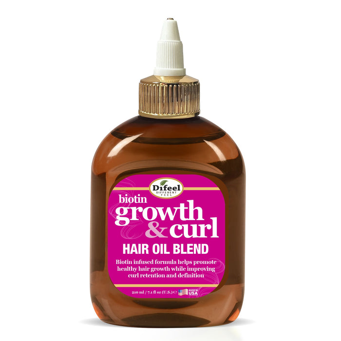 Difeel Biotin Growth and Curl Hair Oil Blend 7.1 oz. - Deluxe 2-PC Gift Set