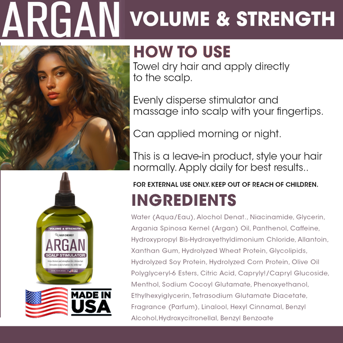 Hair Chemist Volume & Strength Argan Scalp Stimulator 7.1 Ounces.