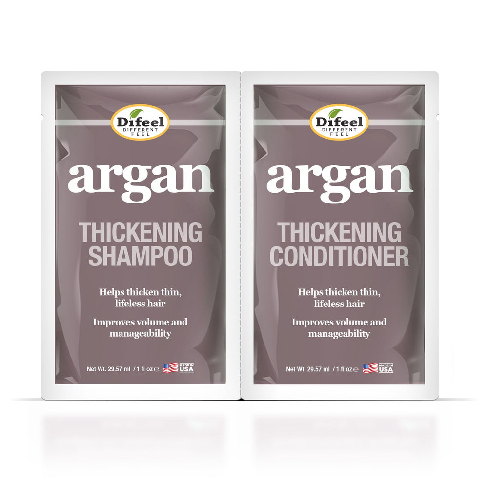 Difeel Argan Thickening Shampoo & Conditioner Combo Packet 2oz.