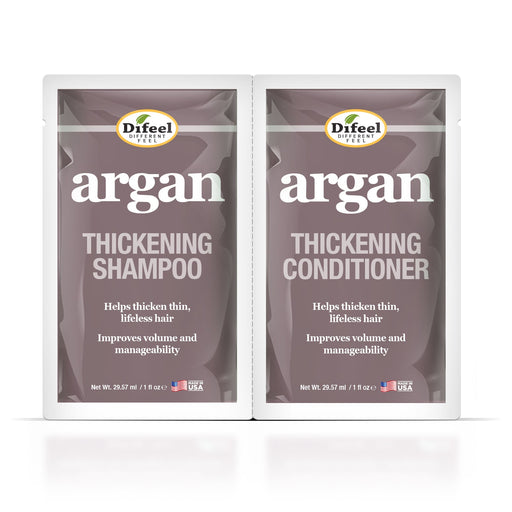Difeel Argan Thickening Shampoo & Conditioner Combo Packet 2oz.