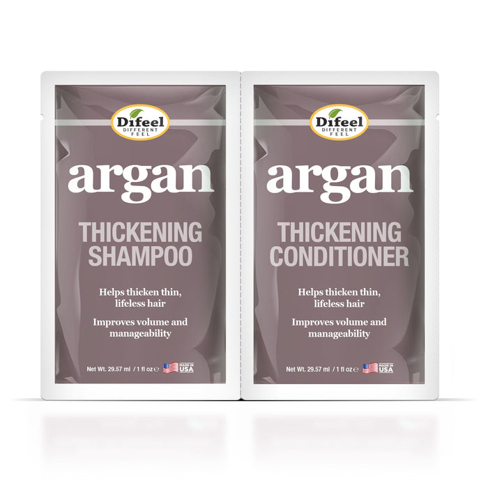 Difeel Argan Thickening Shampoo & Conditioner Combo Packet 2oz.