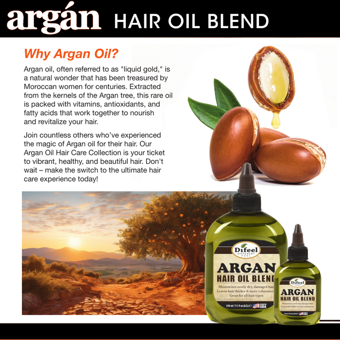 Difeel Argan Oi Hair Oil Blend 7.1 oz.