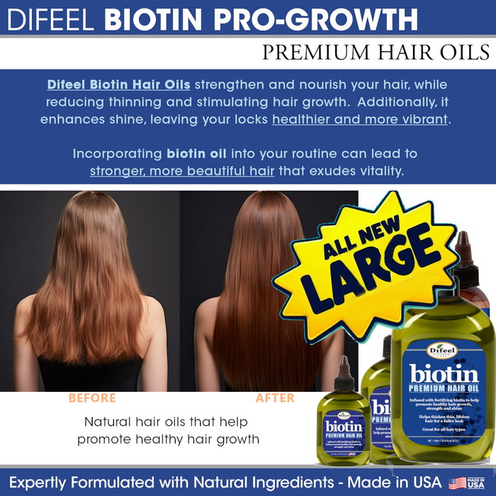 Difeel Elevated Biotin Premium Hair Oil - Large 12 oz.