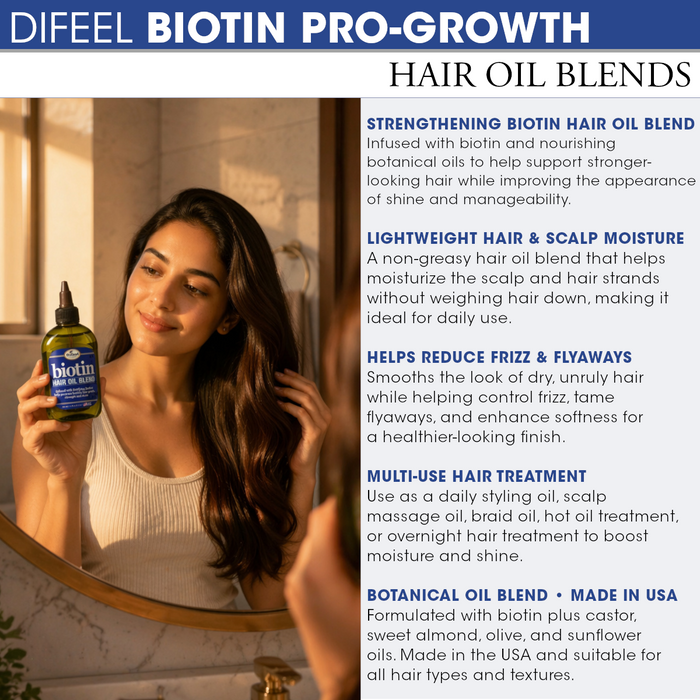 Difeel Biotin Hair Oil Blend - Travel Size 2.5 oz. (PACK OF 2)