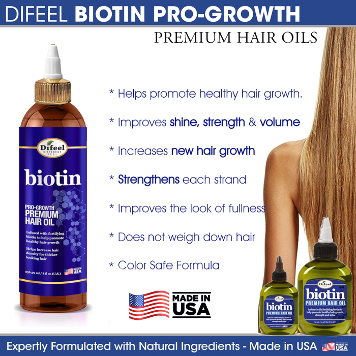 Difeel Elevated Biotin Shampoo 33.8oz, Conditioner 33.8oz & Oil 8oz 3-PC Boxed Gift Set