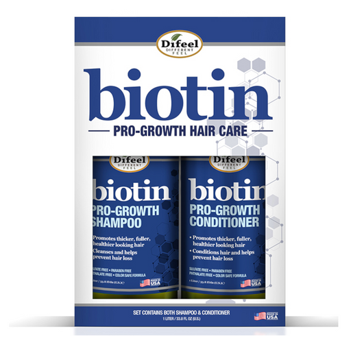 Difeel Biotin Pro-Growth Shampoo and Conditioner LARGE 2-PC Gift Set - Shampoo 33.8 oz.  and Conditioner 33.8 oz.