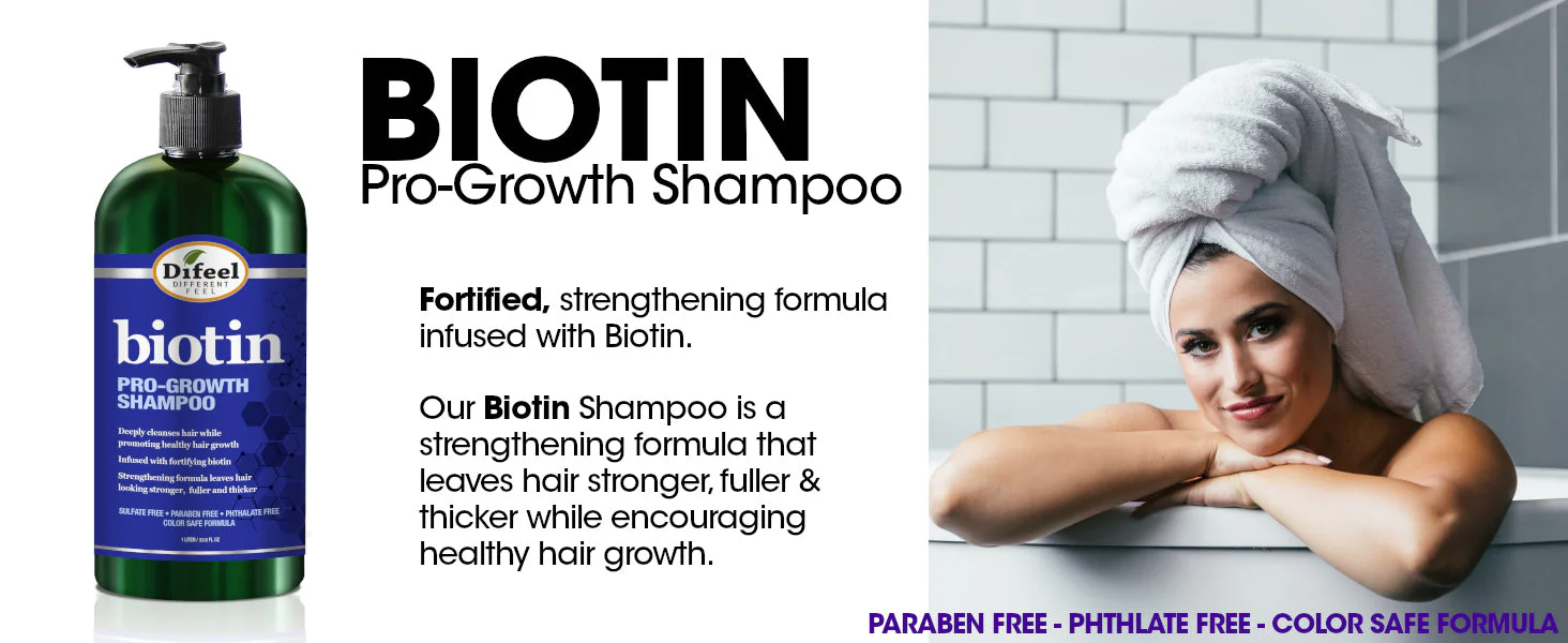 Difeel Biotin Pro-Growth Shampoo and Conditioner LARGE 2-PC Gift Set - Shampoo 33.8 oz.  and Conditioner 33.8 oz.