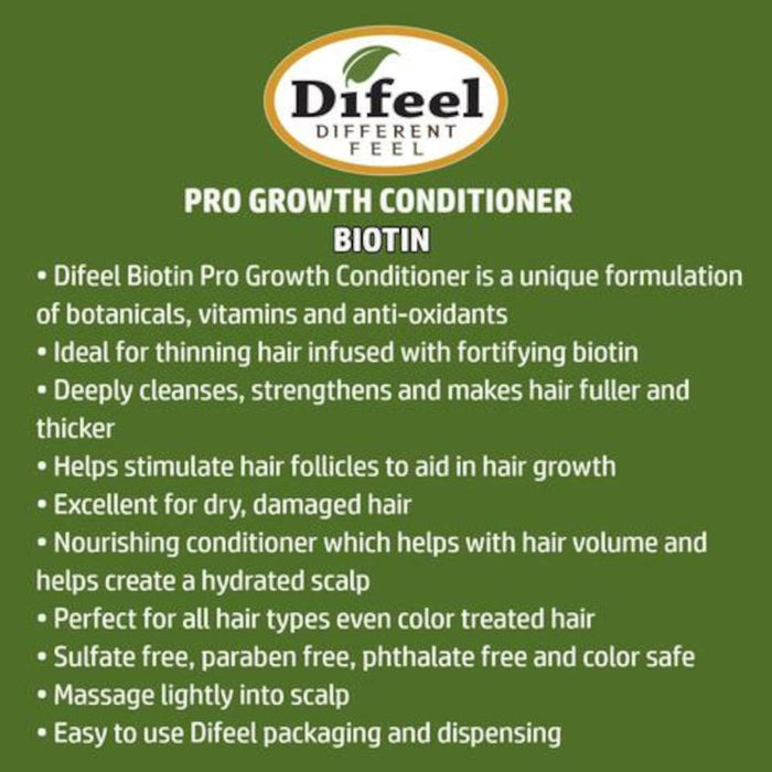 Difeel Biotin Pro-Growth Shampoo and Conditioner 2-PC Gift Set - Shampoo 12 oz.  and Conditioner 12 oz.