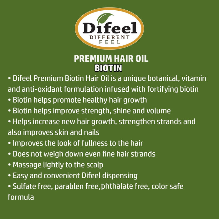 Difeel Biotin Premium Hair Oil 7.1 oz. 2-PACK GIFT SET