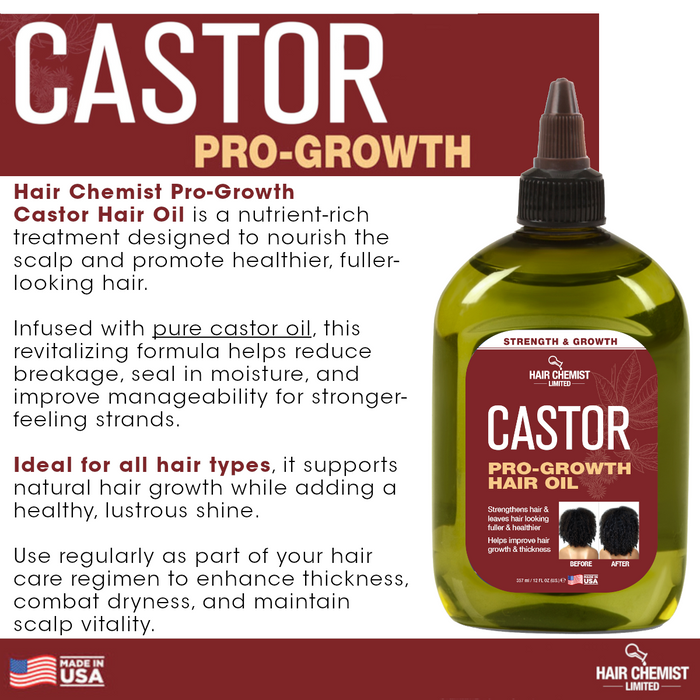 Hair Chemist Pro-Growth Natural Castor Hair Oil 12 oz.