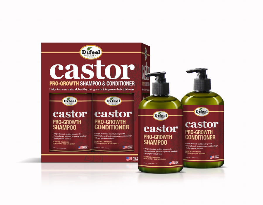 Difeel Castor Pro-Growth Shampoo 12 oz. & Conditioner 12 oz. (2-Piece Gift Set)