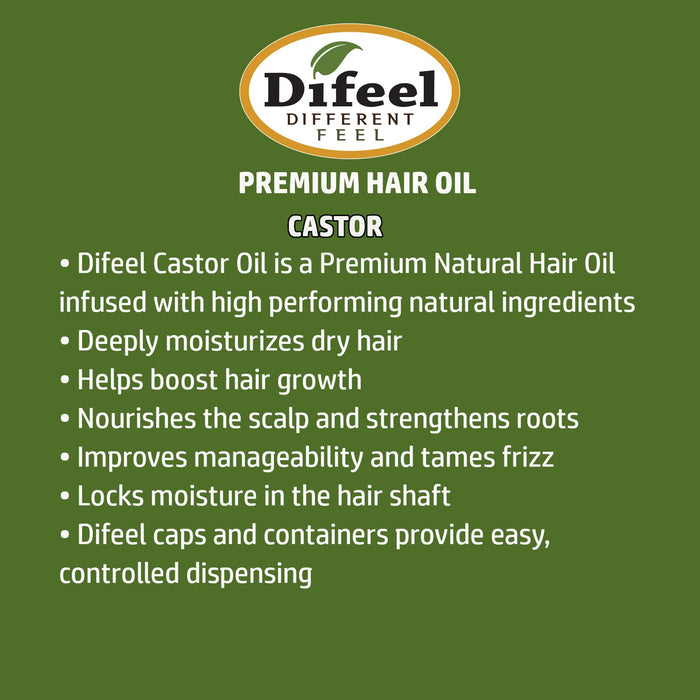 Difeel Premium Natural Hair Oil - Castor Hair Oil 2.5 oz.