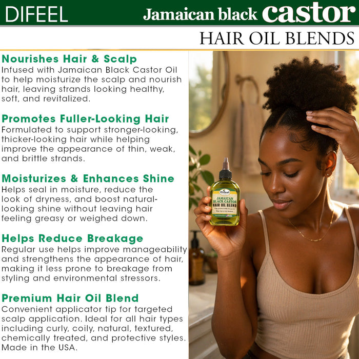 Difeel Jamaican Black Castor Supreme Growth Hair Oil Blend - Travel Size 2.5 oz.