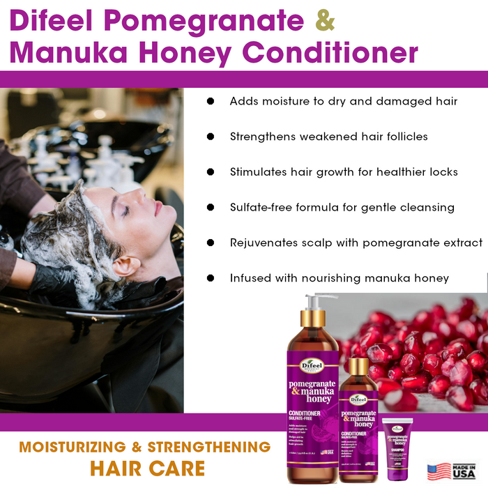 Difeel Pomegranate & Manuka Honey Sulfate-Free Conditioner 12 oz.