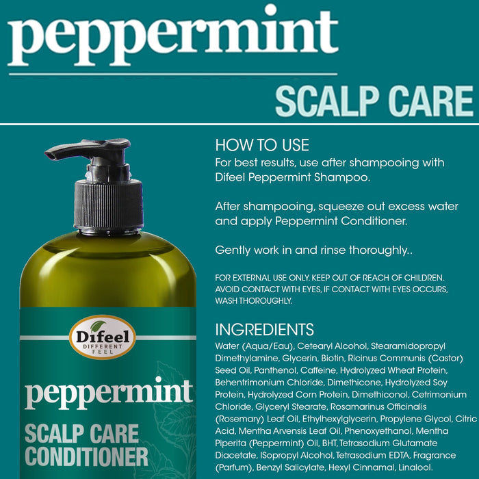 Difeel Peppermint Scalp Care Conditioner 12 oz.