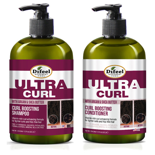 Difeel Ultra Curl 2-PC Curl Enhancing Shampoo & Conditioner Set - Includes Shampoo 12 oz. & Conditioner 12 oz.