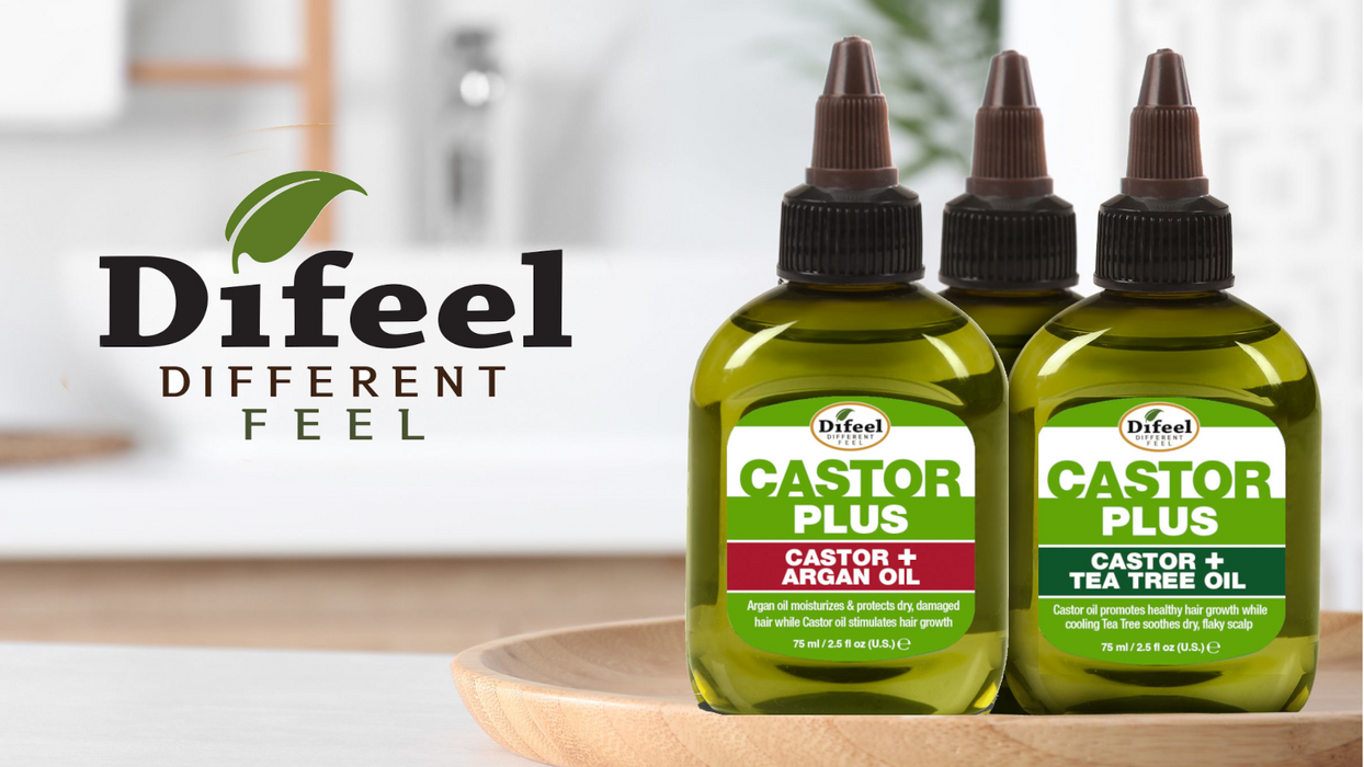 Difeel Premium Castor Plus Tea Tree - Pro-Growth + Scalp Care Premium Hair Oil 2.5 oz.