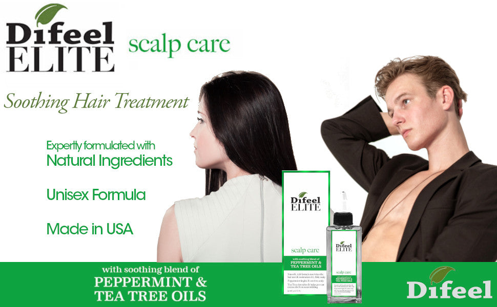 Difeel Elite Scalp Care with Peppermint & Tea Tree Oil Hair Scalp Treatment for Dry, Flaky Scalp 3 oz. -Tea Tree Hair and Scalp Treatment with Peppermint