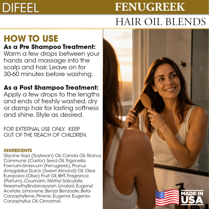 Difeel Fenugreek Hair Oil Blend 7.1 Ounce