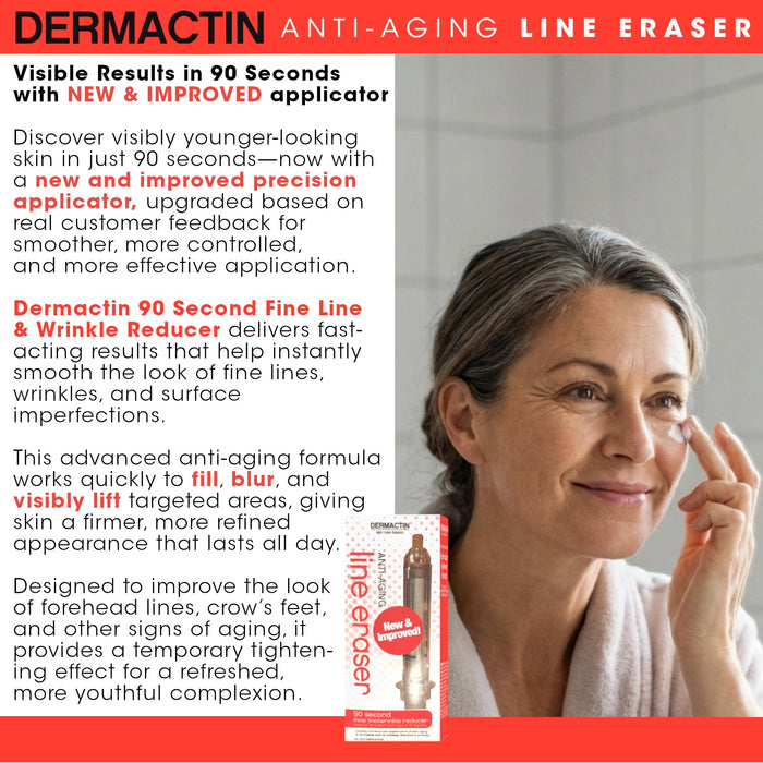 Dermactin New and Improved 90 Second Fine Line/Wrinkle Reducer .34 oz. - All New Easy to Use Applicator