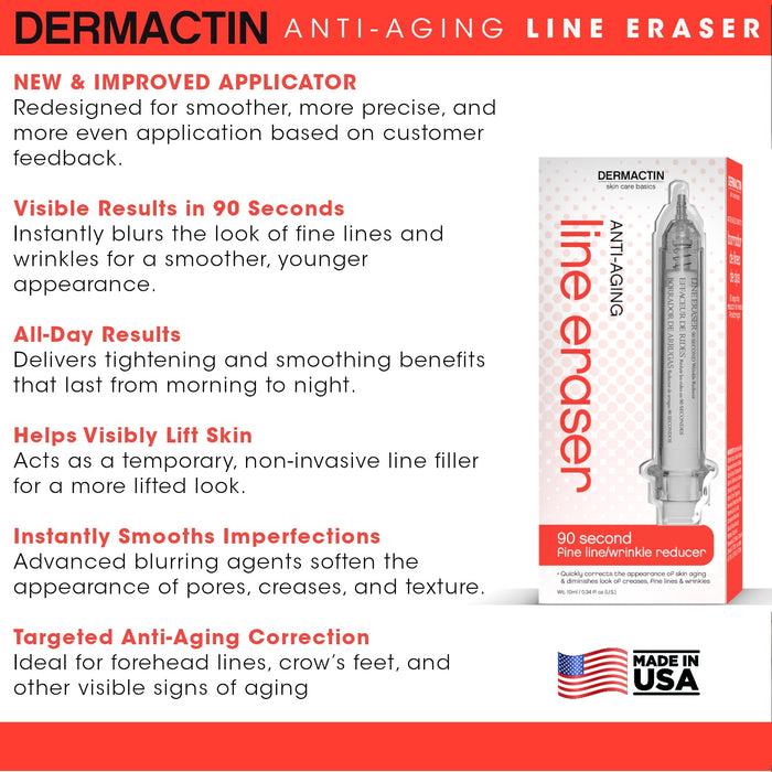 Dermactin New and Improved 90 Second Fine Line/Wrinkle Reducer .34 oz. - All New Easy to Use Applicator