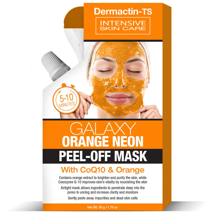 Dermactin Galaxy Orange Neon Peel Off Facial Mask wit with CoQ10 and Orange 1.76 oz.