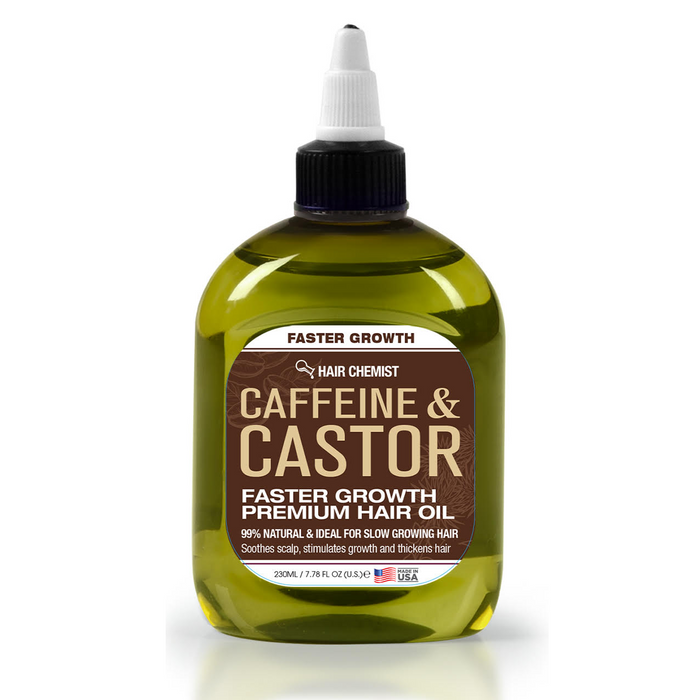 Hair Chemist Caffeine and Castor Faster Growth Large Shampoo, Conditioner 33.8 oz. and Hair Oil 7.1 oz. 3-PC Boxed Gift Set