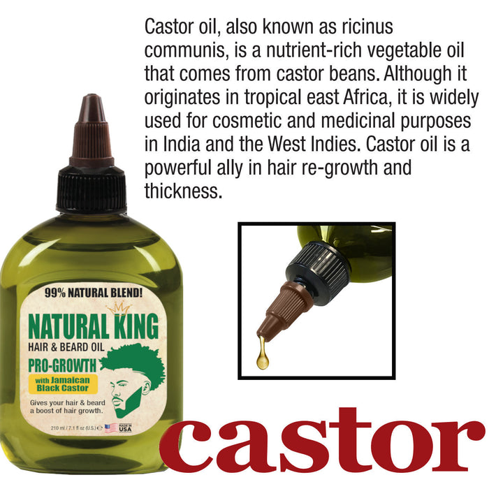 Natural King Pro-growth Jamaican Black Castor Hair & Beard Oil 7.1 oz.