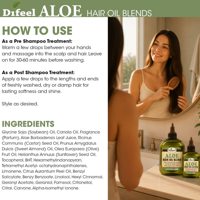 Difeel Aloe Hair Oil Blend 7.1 Ounces