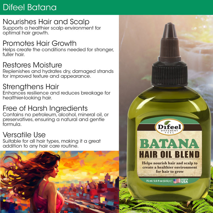 Difeel Batana Hair Oil Blend Blend - Travel Size 2.5 oz.