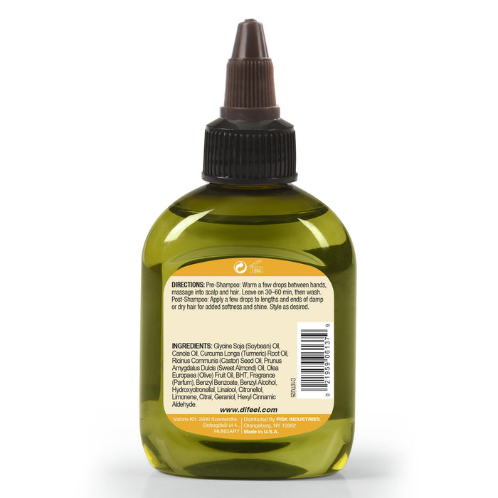 Difeel Turmeric Hair Oil Blend - Travel Size 2.5 oz.