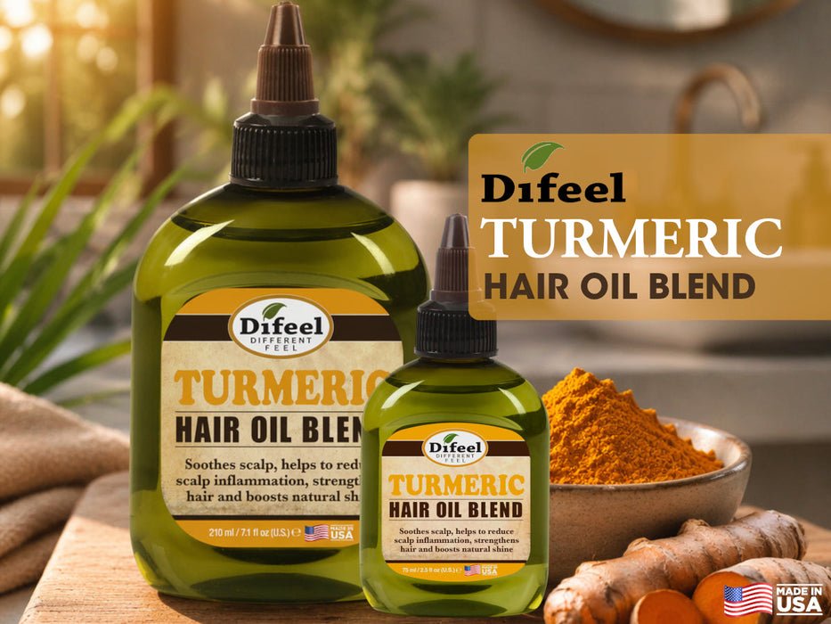 Difeel Turmeric Hair Oil Blend - Travel Size 2.5 oz.