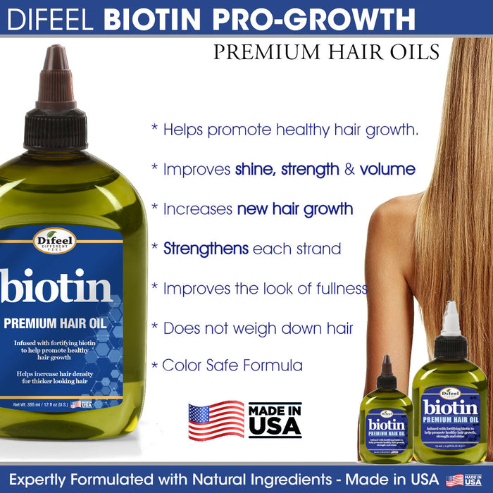 Difeel Elevated Biotin Premium Hair Oil - Large 12 oz.