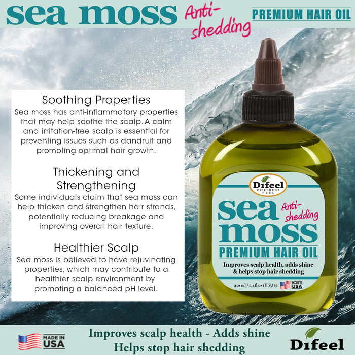 Difeel Sea Moss Anti-Shedding Premium Hair Oil 7.1 oz.