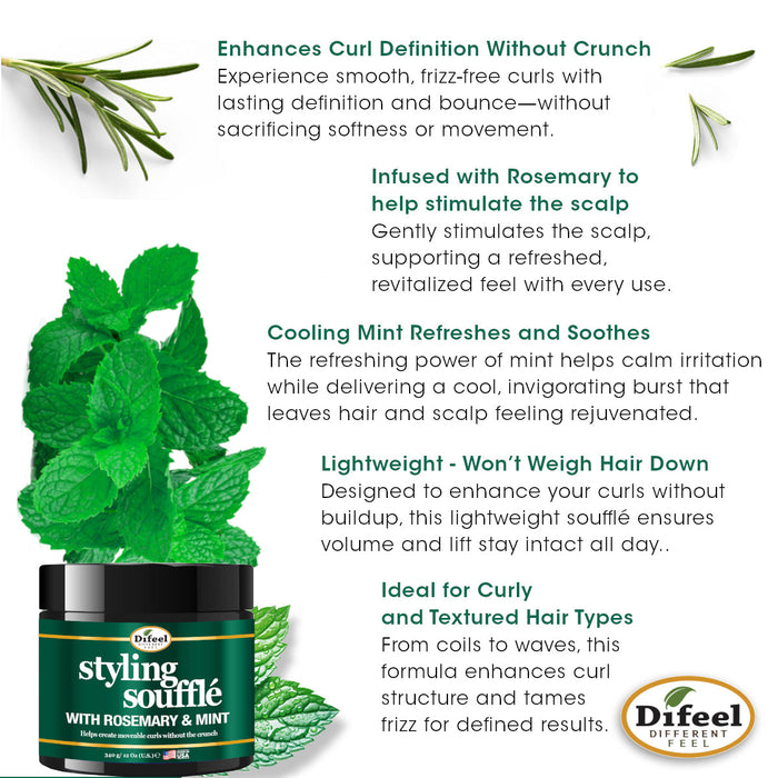 Difeel Rosemary & Mint Styling Soufflé 12 oz.