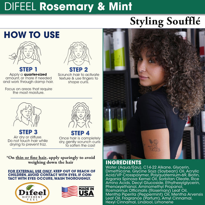 Difeel Rosemary & Mint Styling Soufflé 12 oz.