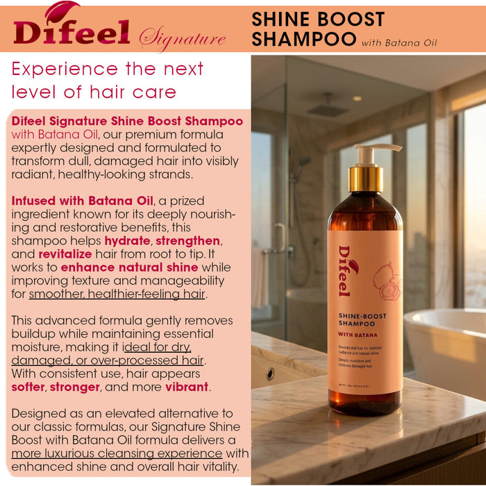 Difeel Singature Shine Boost Shampoo with Batana 33.8 Ounce