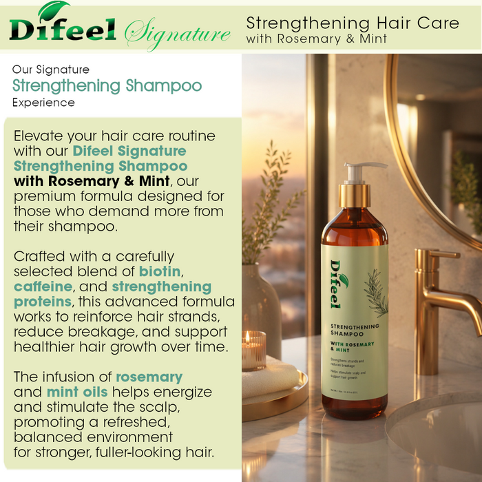 Difeel Signature Strengthening Shampoo with Rosemary & Mint 33.8 Ounce