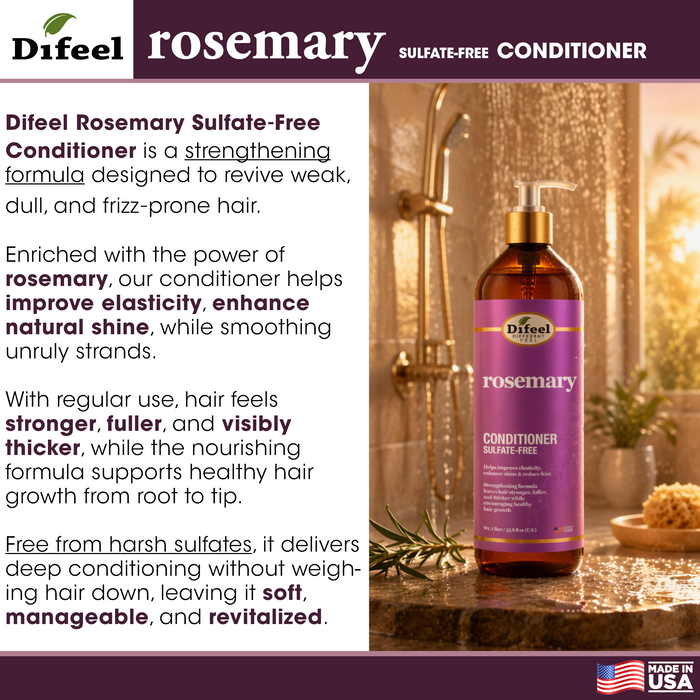 Difeel Rosemary Sulfate-Free Conditioner 33.8 Ounce