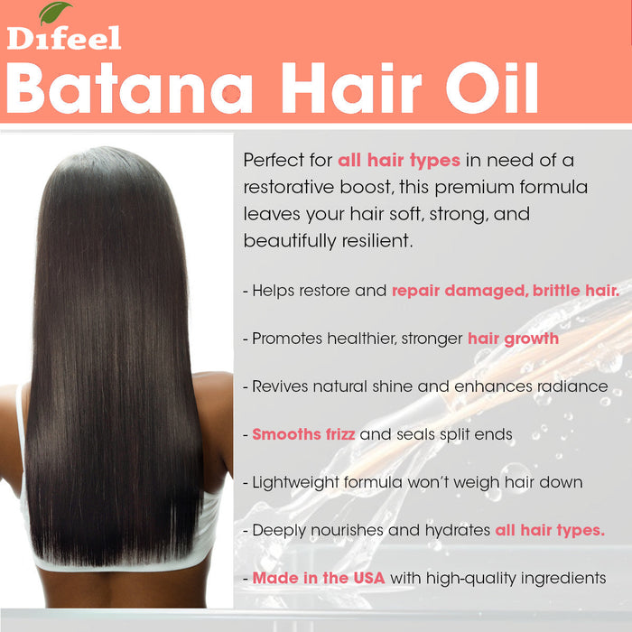 Difeel Batana Premium Hair Oil 2.5 Ounce (Travel Size)