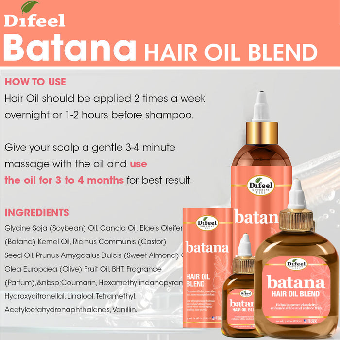 Difeel Batana Hair Oil Blend 8 Ounces