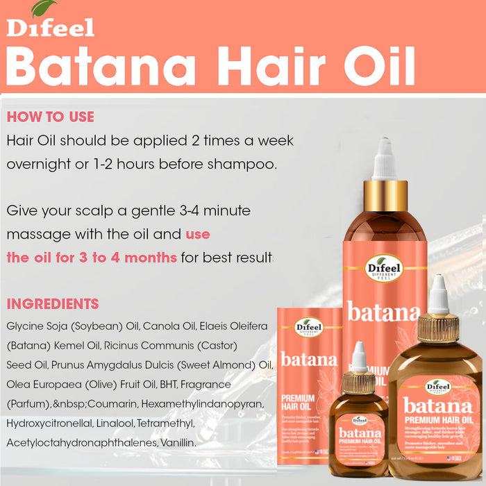Difeel Batana Premium Hair Oil 8 Ounces