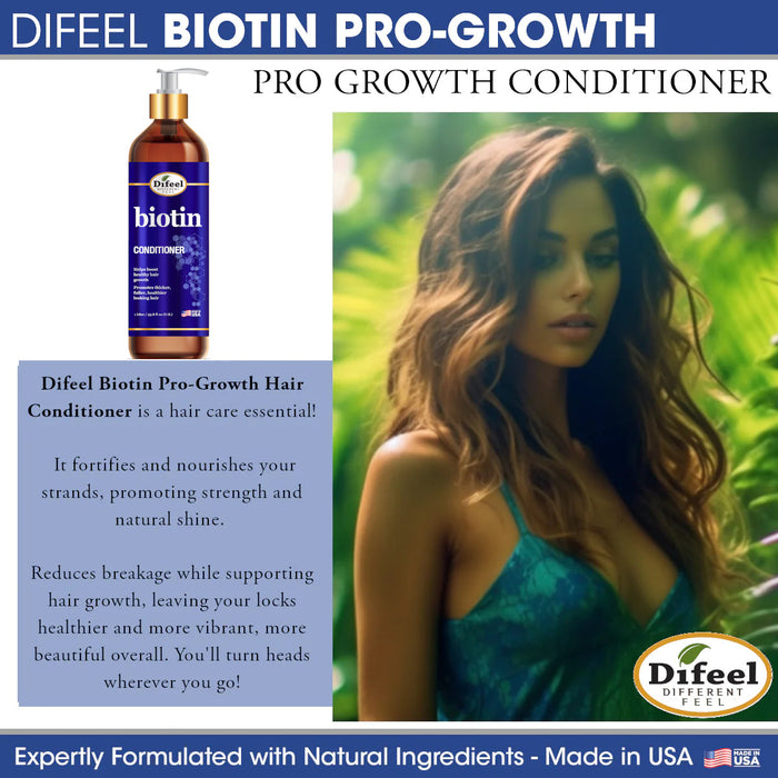 Difeel Elevated Biotin Shampoo 33.8oz, Conditioner 33.8oz & Oil 8oz 3-PC Boxed Gift Set