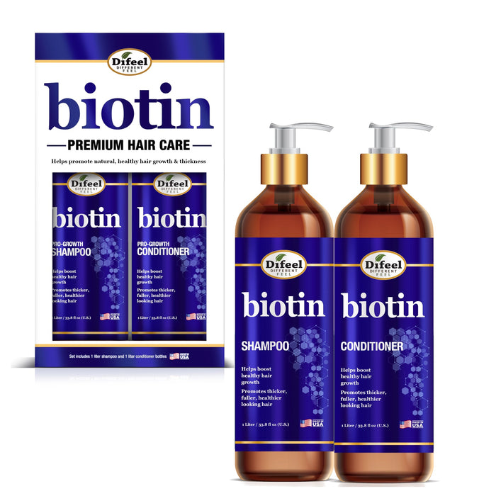 Difeel Biotin Elevated Shampoo and Conditioner LARGE 2-PC Boxed Gift Set - Shampoo 33.8 oz.  and Conditioner 33.8 oz.
