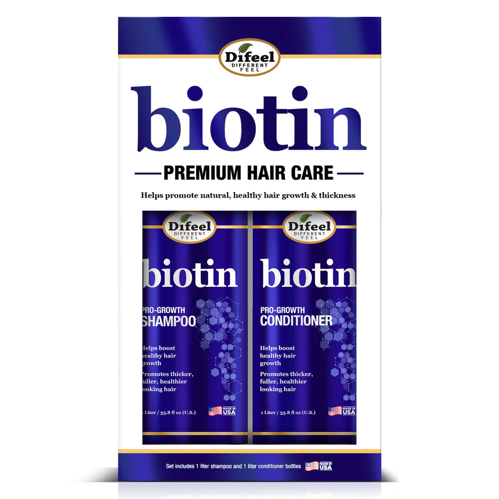 Difeel Biotin Elevated Shampoo and Conditioner LARGE 2-PC Boxed Gift Set - Shampoo 33.8 oz.  and Conditioner 33.8 oz.