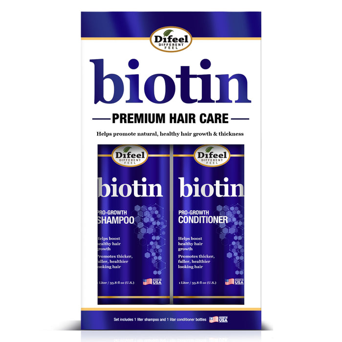 Difeel Biotin Elevated Shampoo and Conditioner LARGE 2-PC Boxed Gift Set - Shampoo 33.8 oz.  and Conditioner 33.8 oz.